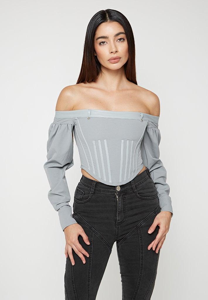 Technical Corset Top - Grey Female Product Image