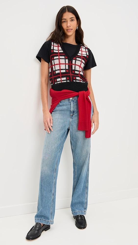RE/DONE Tartan V Neck Vest | Shopbop Product Image