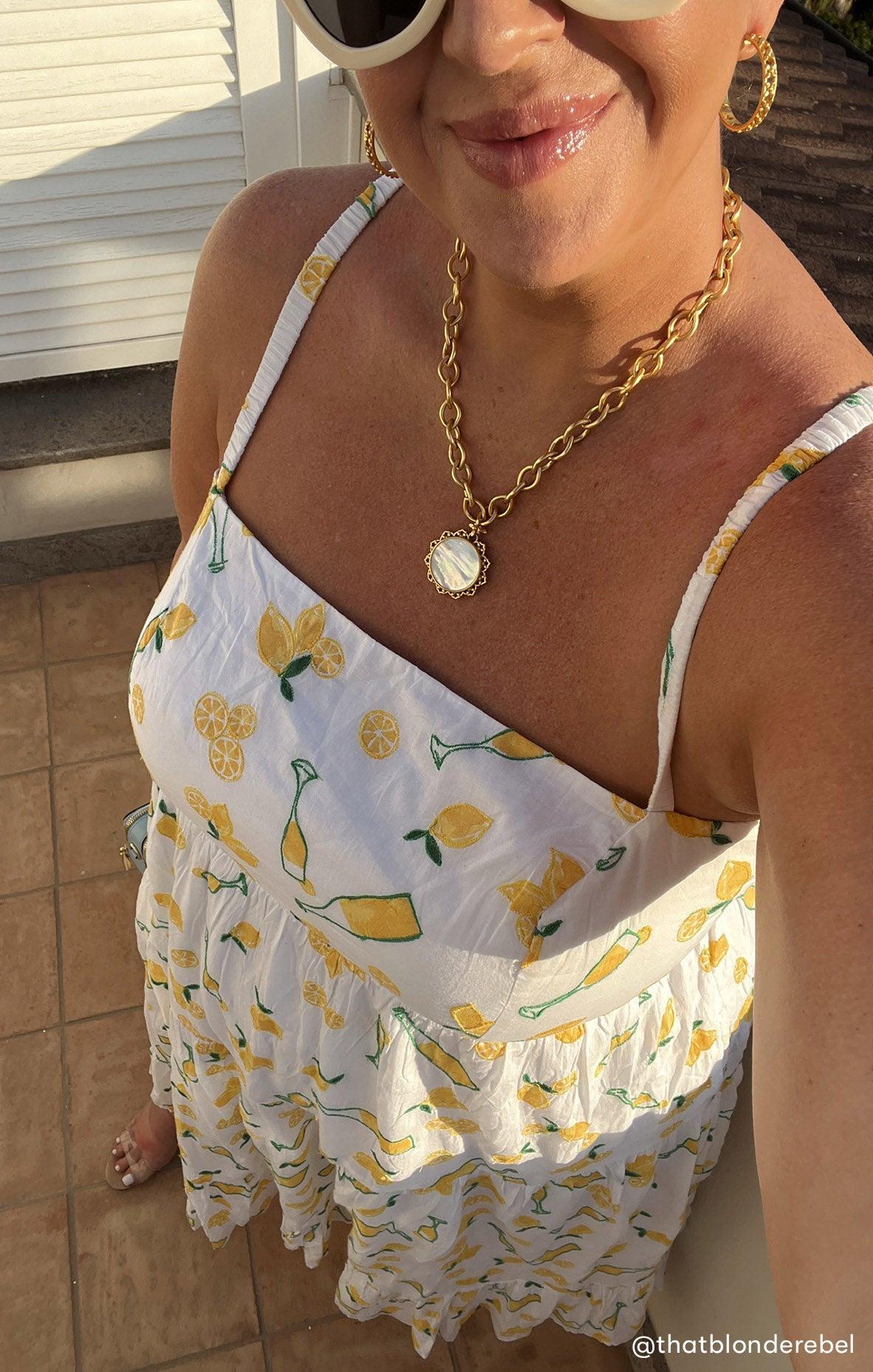 Summer Fling Midi Dress ~ Limoncello Embroidery Product Image
