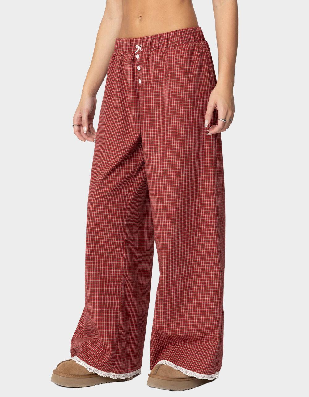 EDIKTED Dakota Plaid Pants Product Image