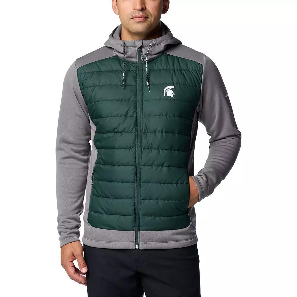 Men's Columbia  Green/Gray Michigan State Spartans Out-Shield Hybrid Full-Zip Hoodie Jacket, Size: 2XL Product Image