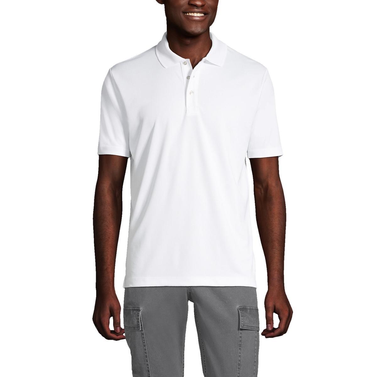 Men's Tall Lands' End School Uniform Solid Active Polo, Size: Large Tall, Harbor Gray Product Image