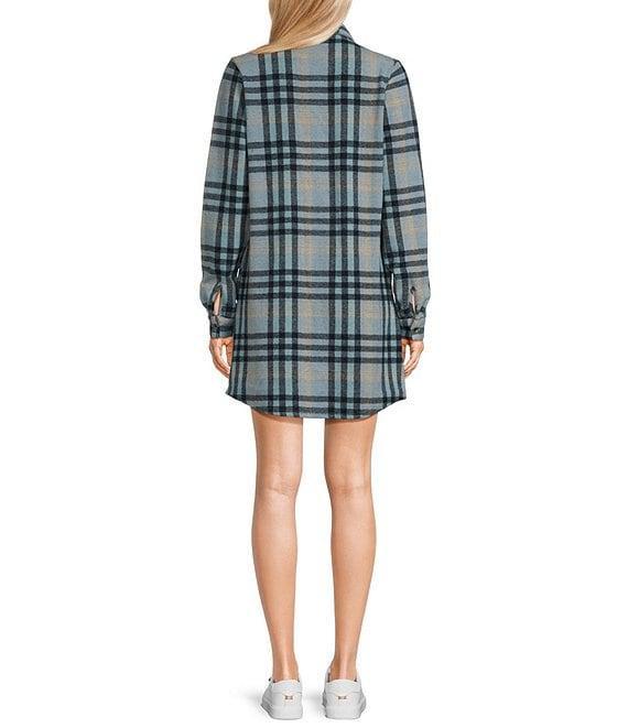 Flag and Anthem Leyden Long Sleeve Plaid Flannel Minidress Product Image