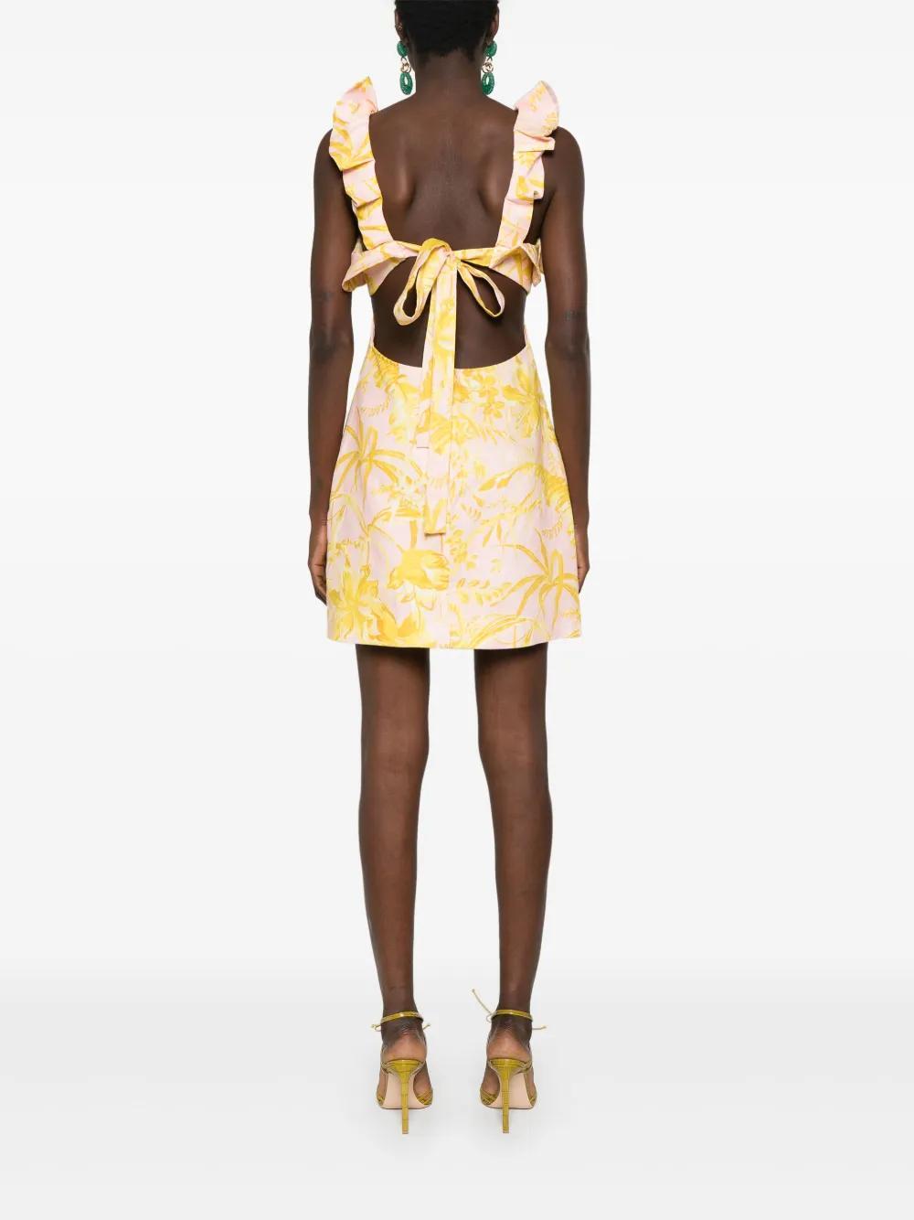 Golden Ruffle mini dress Product Image