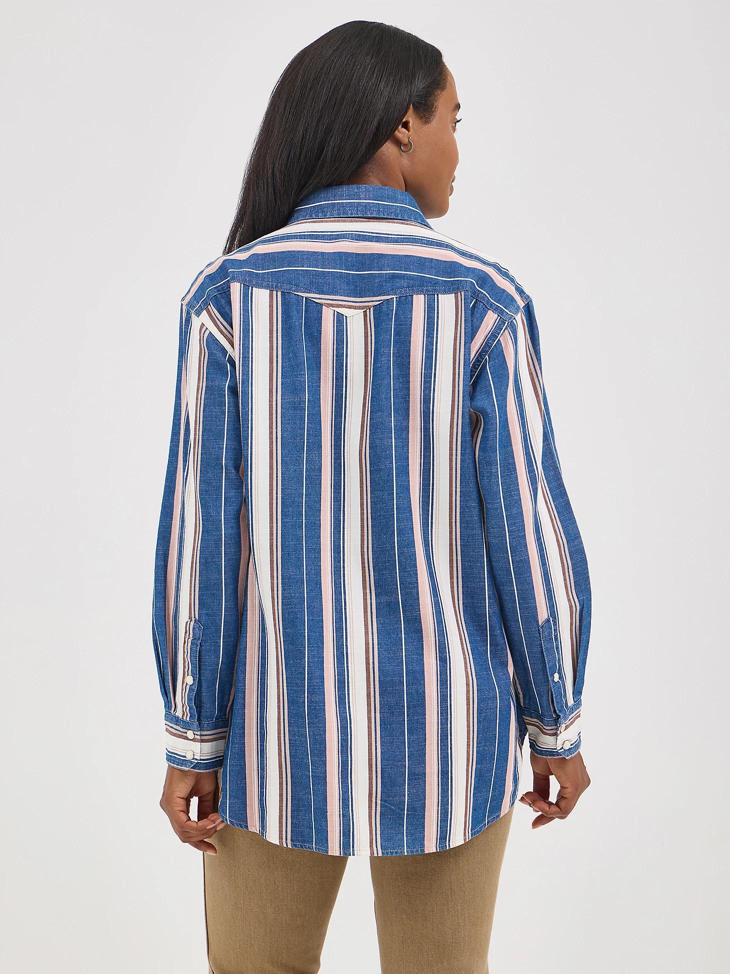 Women's Wrangler Retro® Boyfriend Western Snap Shirt | Women's TOPS | Wrangler® Product Image