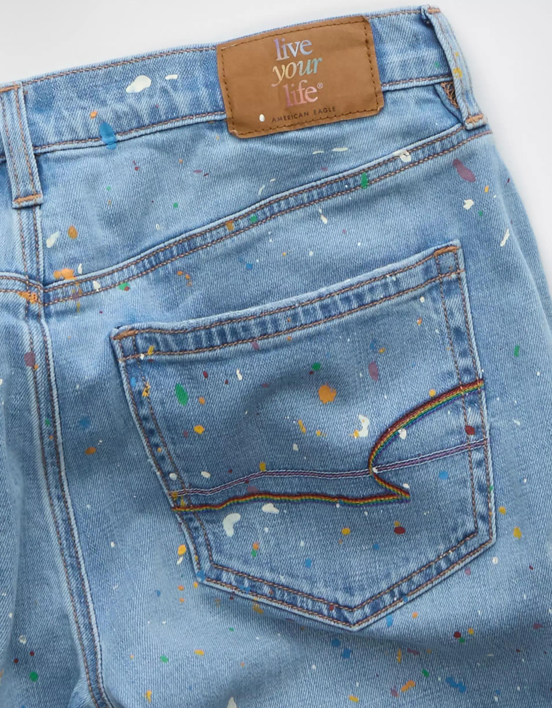 AE 11" Pride Dreamy Drape Stretch Denim High-Waisted Jort Product Image