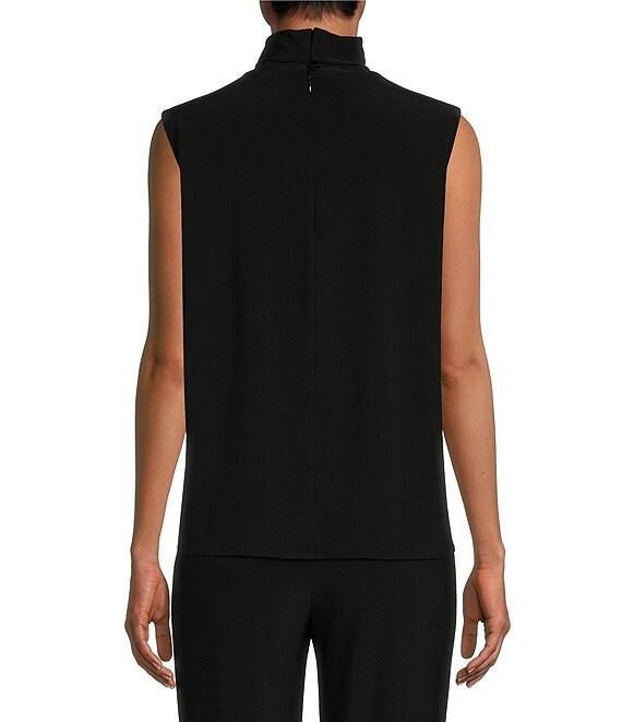 Caroline Rose Stretch Knit Jersey Mock Neck Sleeveless Tank Top Product Image
