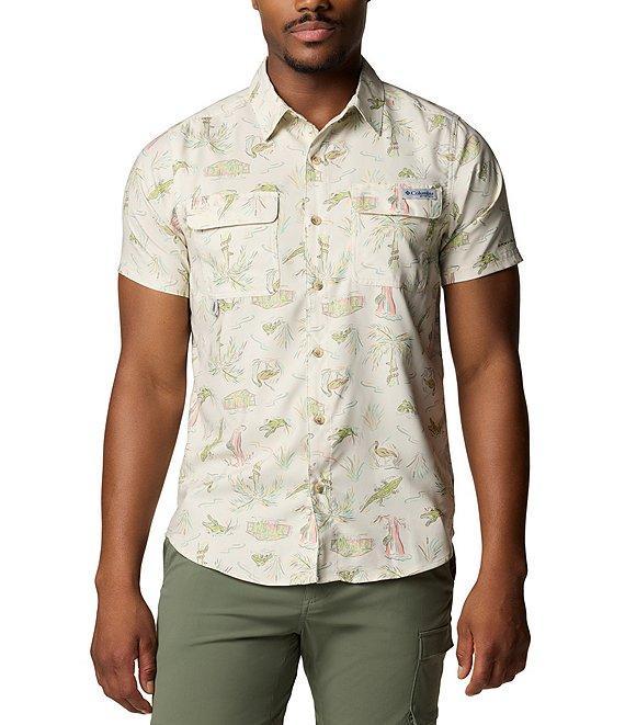 Columbia PFG Uncharted Printed Short Sleeve Woven Shirt Product Image