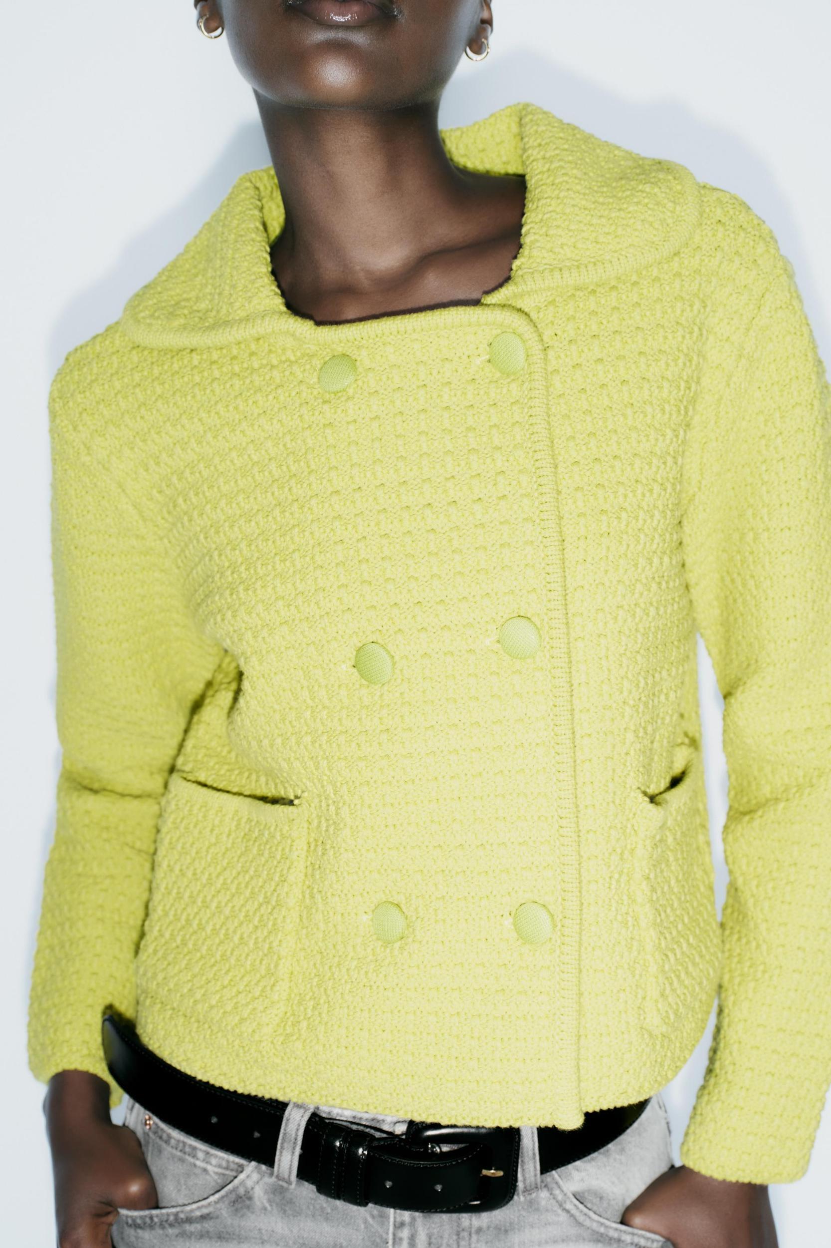 CHUNKY KNIT PETER PAN COLLAR CARDIGAN Product Image