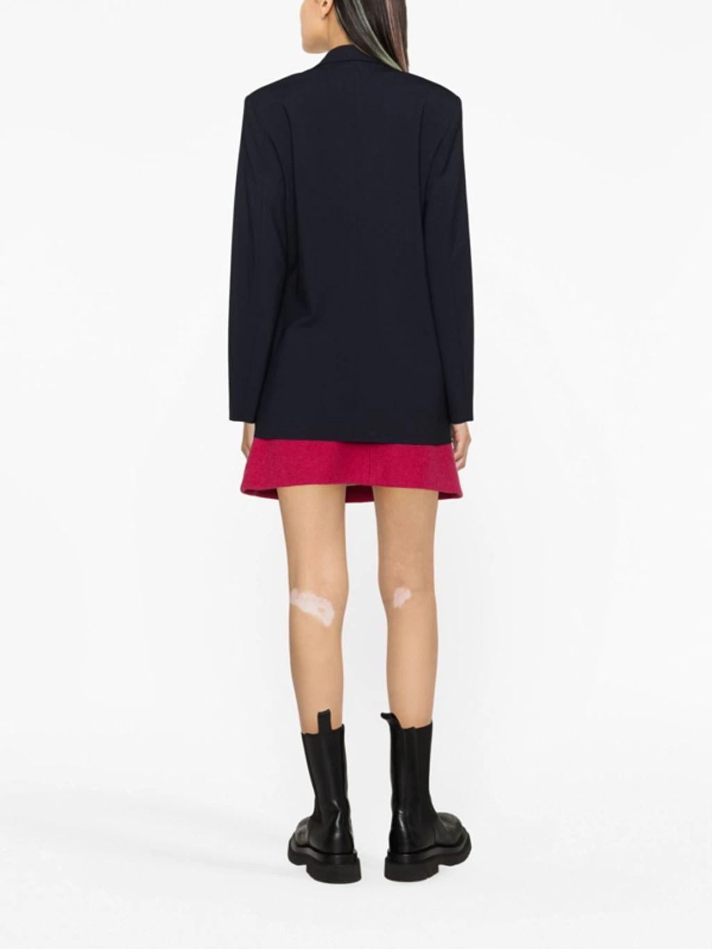 MSGM Double-breasted Blazer In Blue Product Image