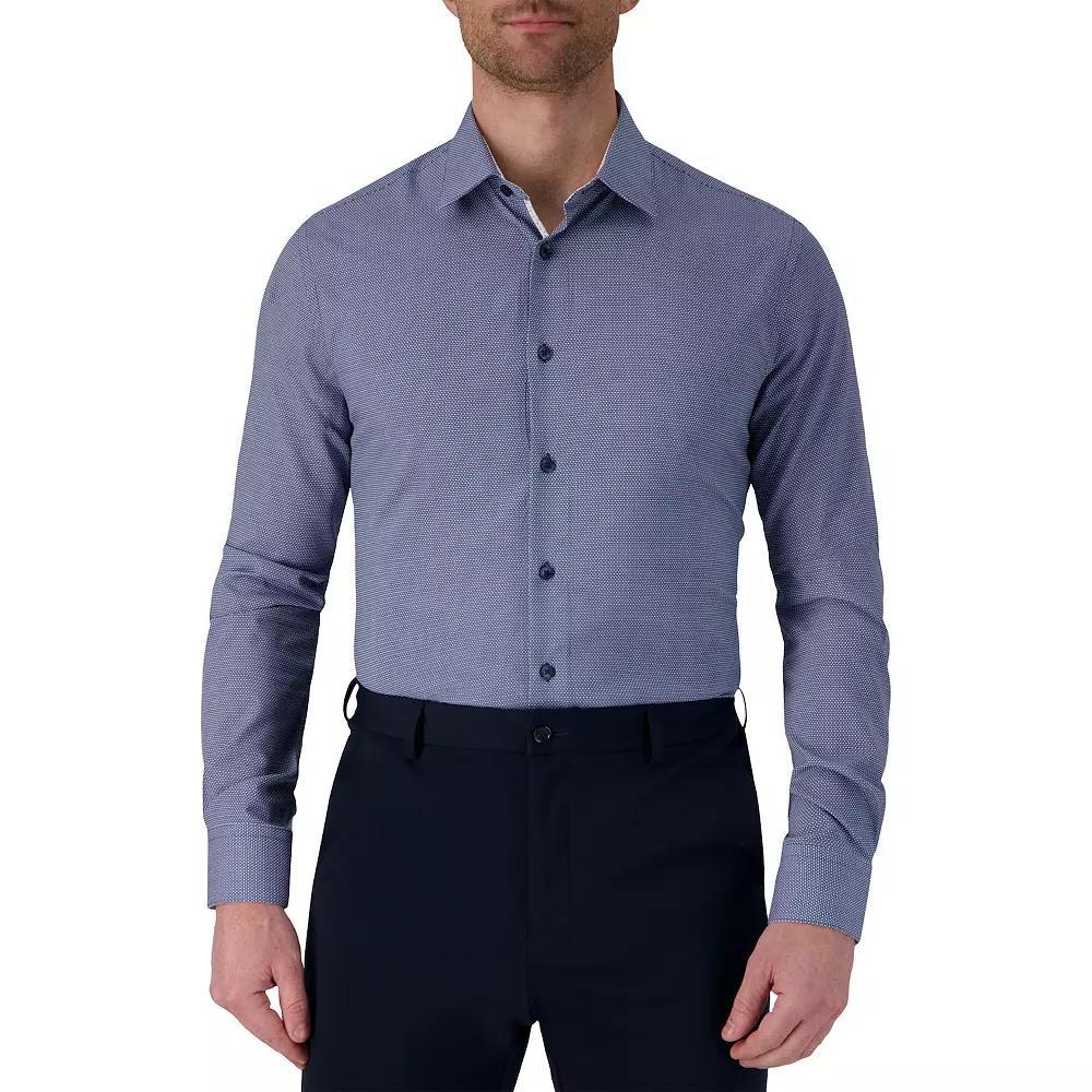 Men's Report Collection Slim-Fit Performance Dress Shirt, Size: 17.5-34/35, Blue Geo Product Image