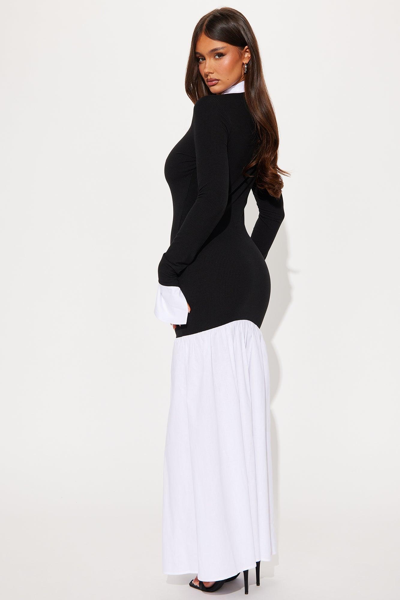 Renae Ribbed Maxi Dress - Black/combo Product Image