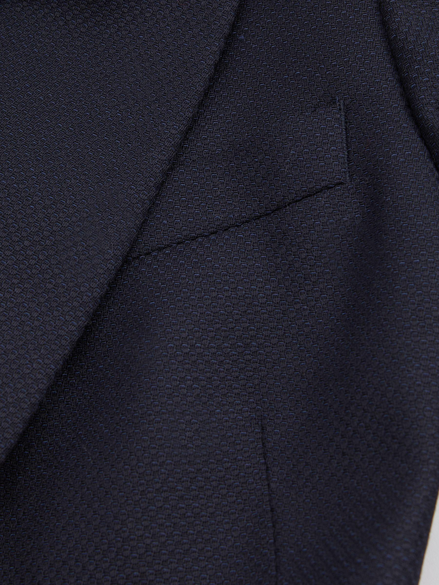 Petite Textured Single Breasted Suit Blazer in Navy Product Image