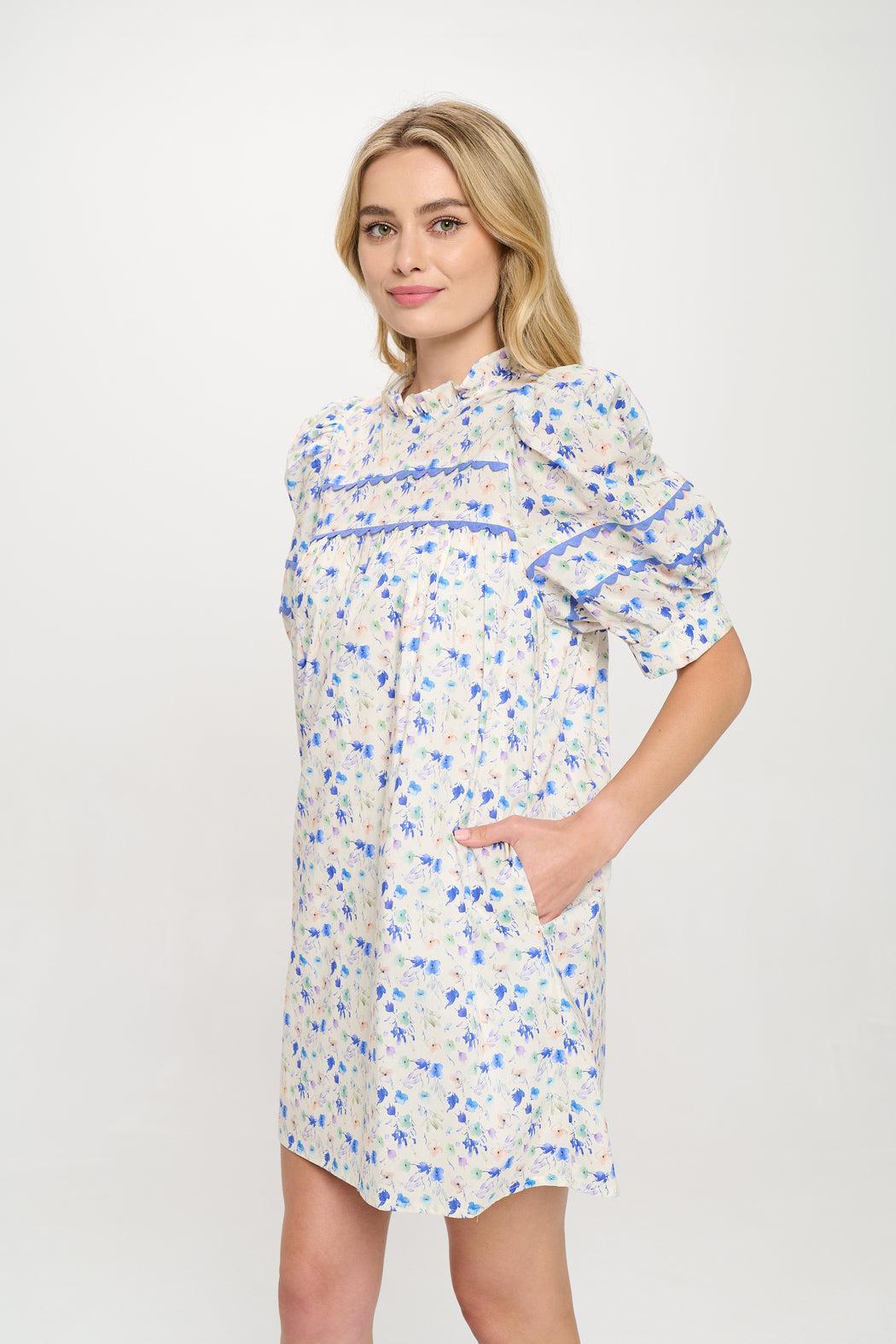 Aegean Bloom Short Sleeve Dress Product Image