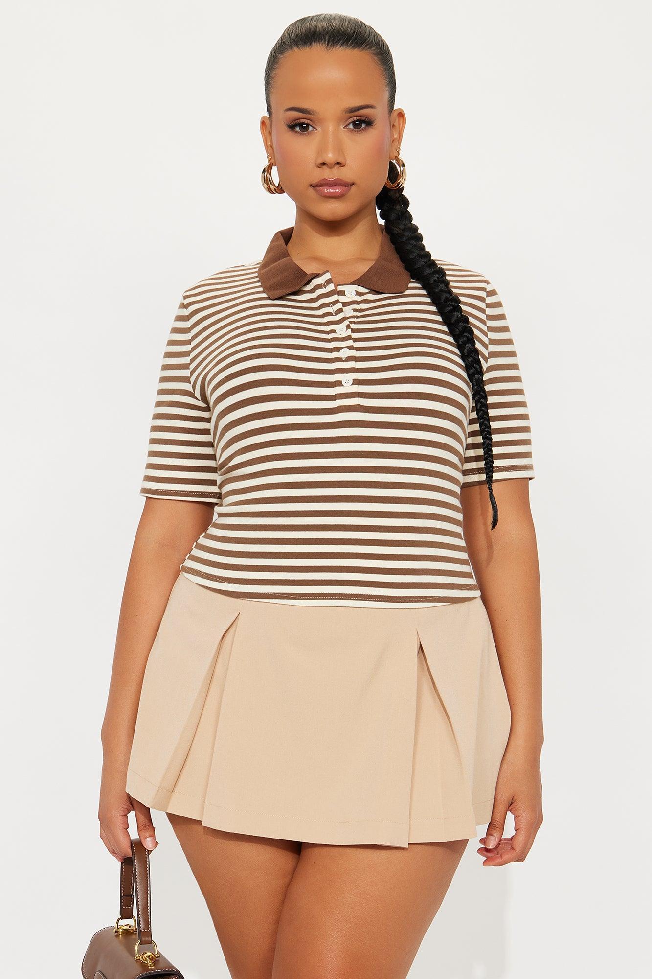 Nellie Stripped Shirt - Taupe/combo Product Image