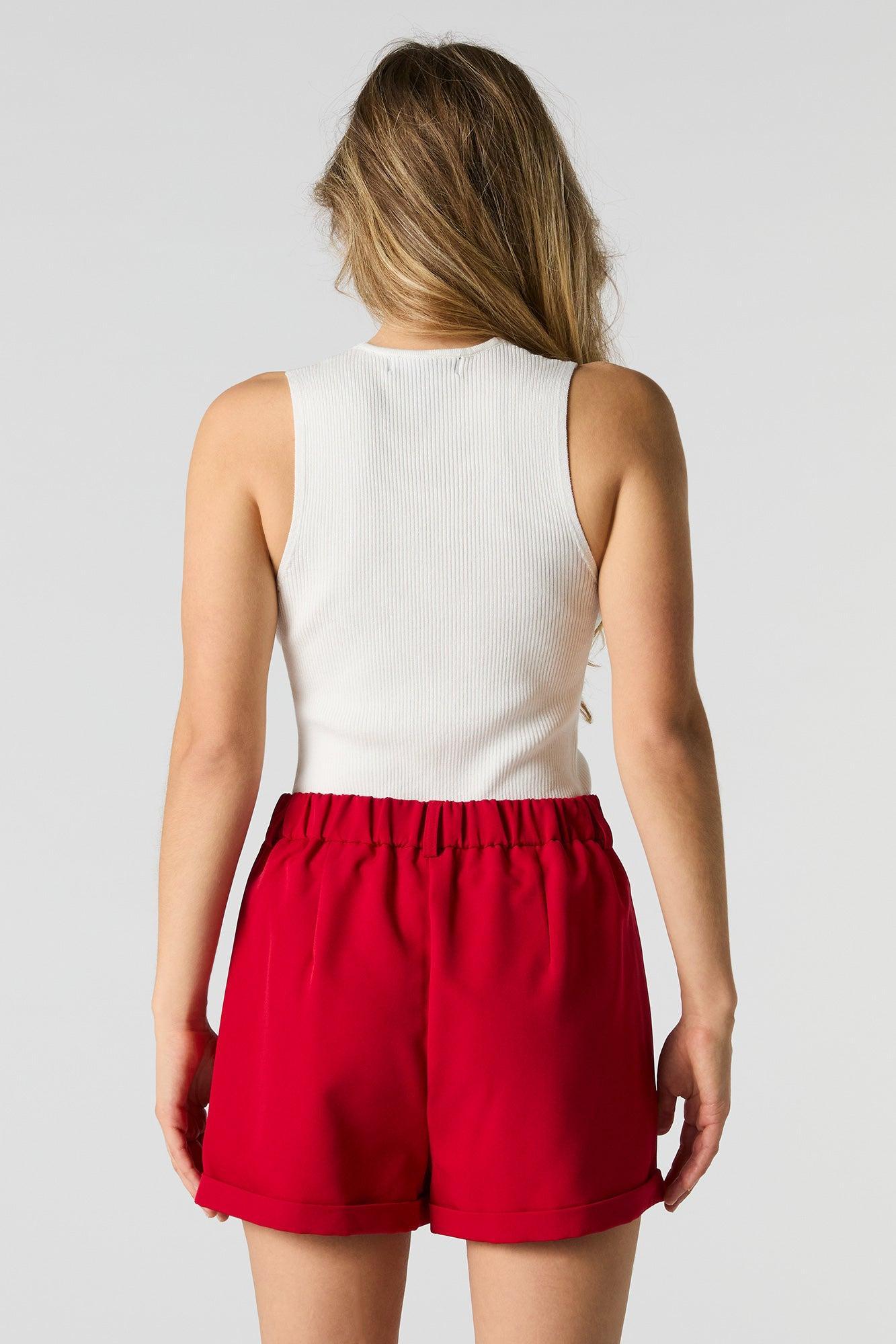 Elastic Waist Rolled Hem Short Female Product Image