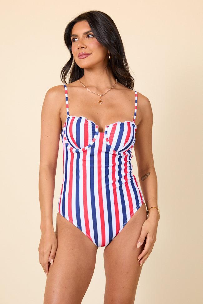 All American Splash Red, White, and Blue One Piece Swimsuit FINAL SALE Product Image