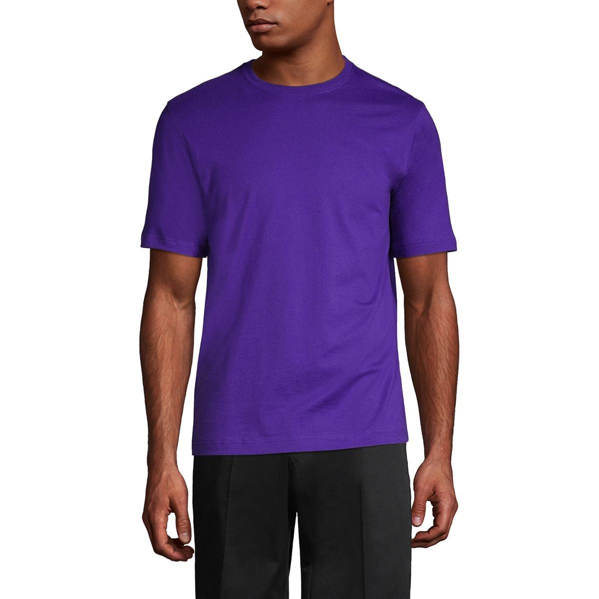 Men's Lands' End Essential Short Sleeve School Uniform T-shirt, Size: Small, Classic Blue Product Image