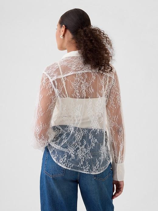 Sheer Lace Classic Shirt Product Image