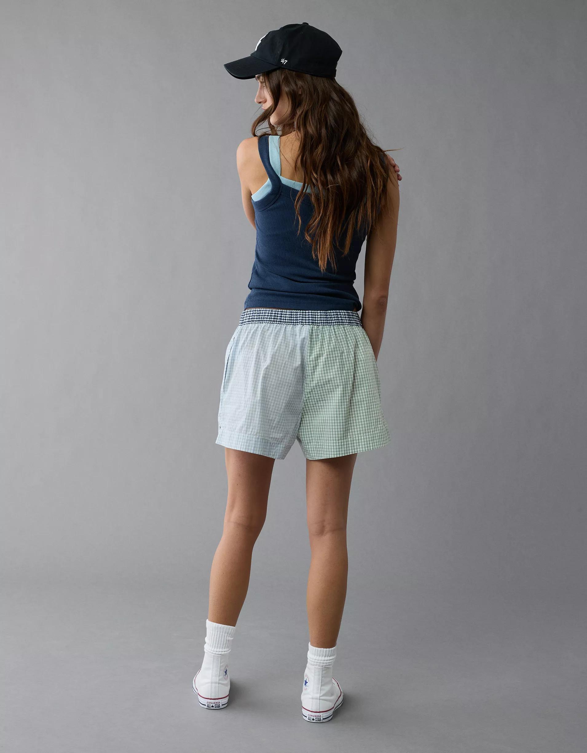 AE Gingham Colorblock Boxer Sleep Short Product Image