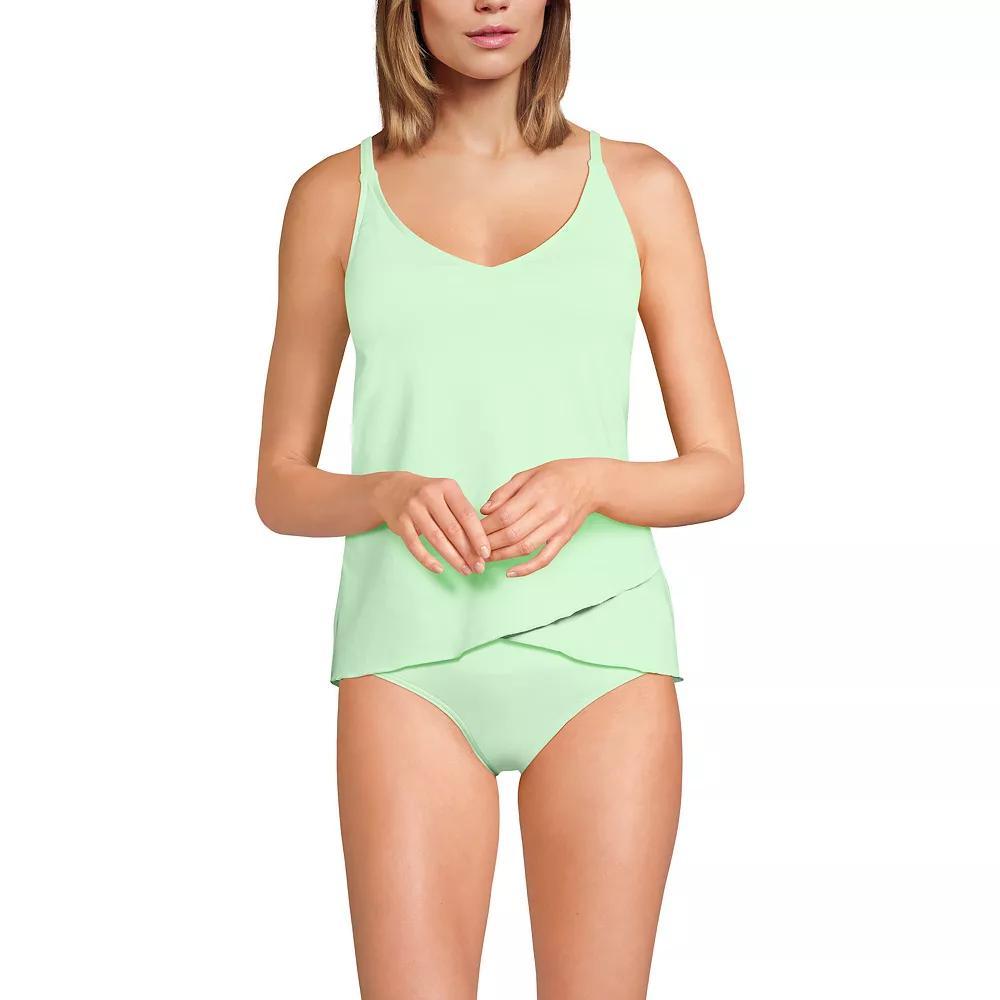 Women's Lands' End Chlorine Resistant Tulip Hem Tankini Swimsuit Top, Size: XS, Prism Pink Product Image