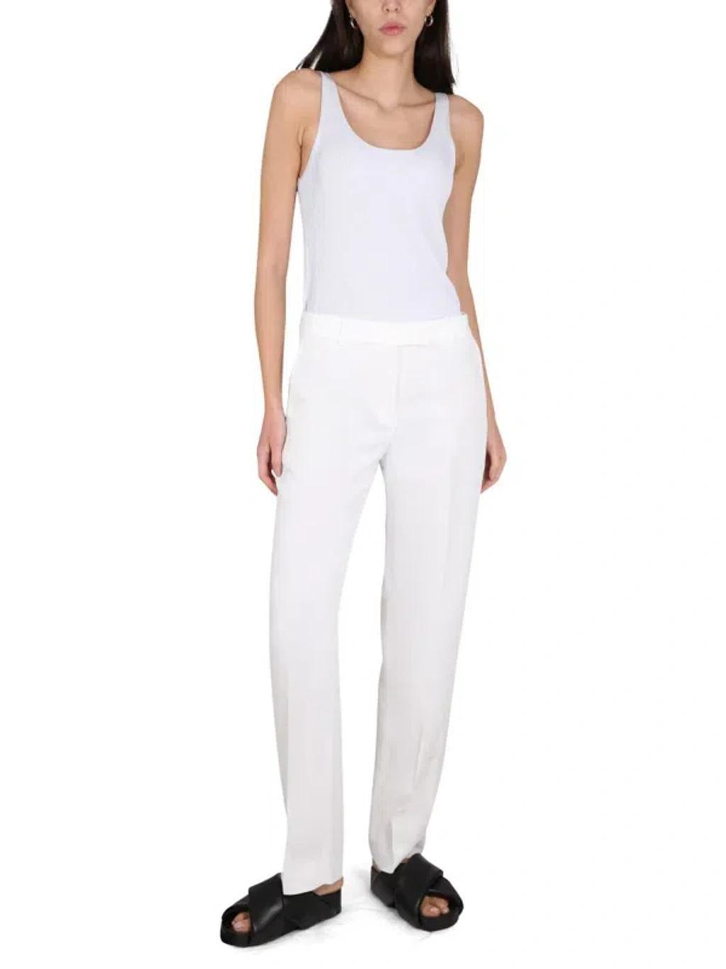 FABIANA FILIPPI Straight-fit Trousers In White Linen Product Image