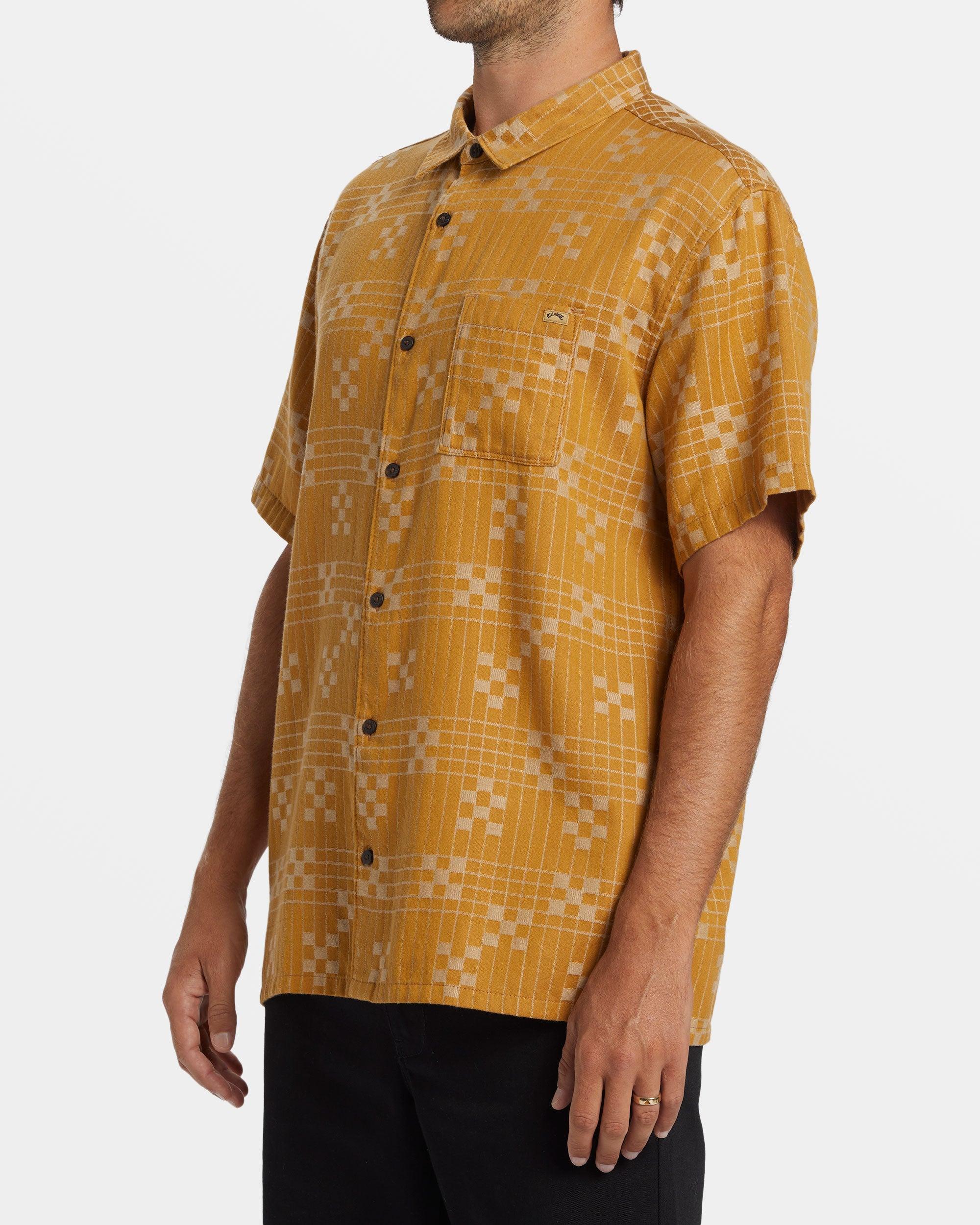 Sundays Jacquard Short Sleeve Shirt - Dijon Male Product Image