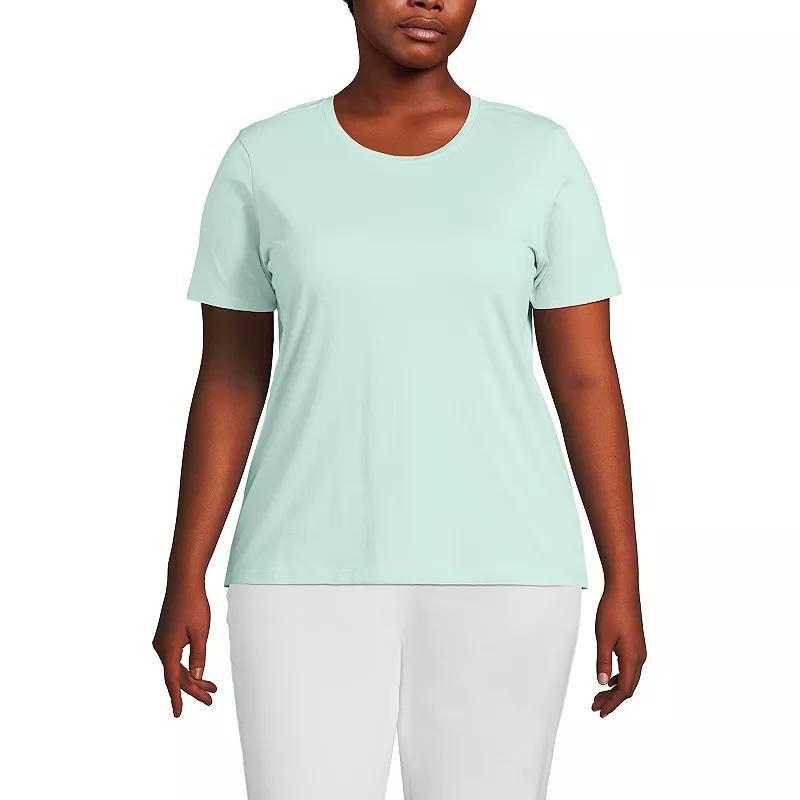 Plus Size Lands' End Relaxed Supima Cotton Crewneck Tee, Women's, Size: 1XL, Pale Yellow Product Image