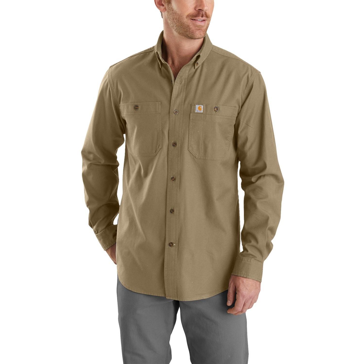 Carhartt 103554 Big and Tall Rugged Flex® Canvas Work Shirt - Long Sleeve, Factory Seconds Product Image