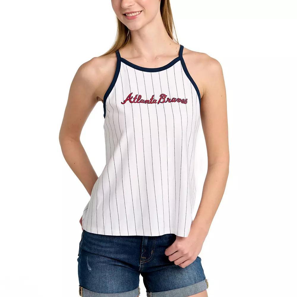 Women's Lusso  White Atlanta Braves Nahla Tank Top, Size: 2XL Product Image