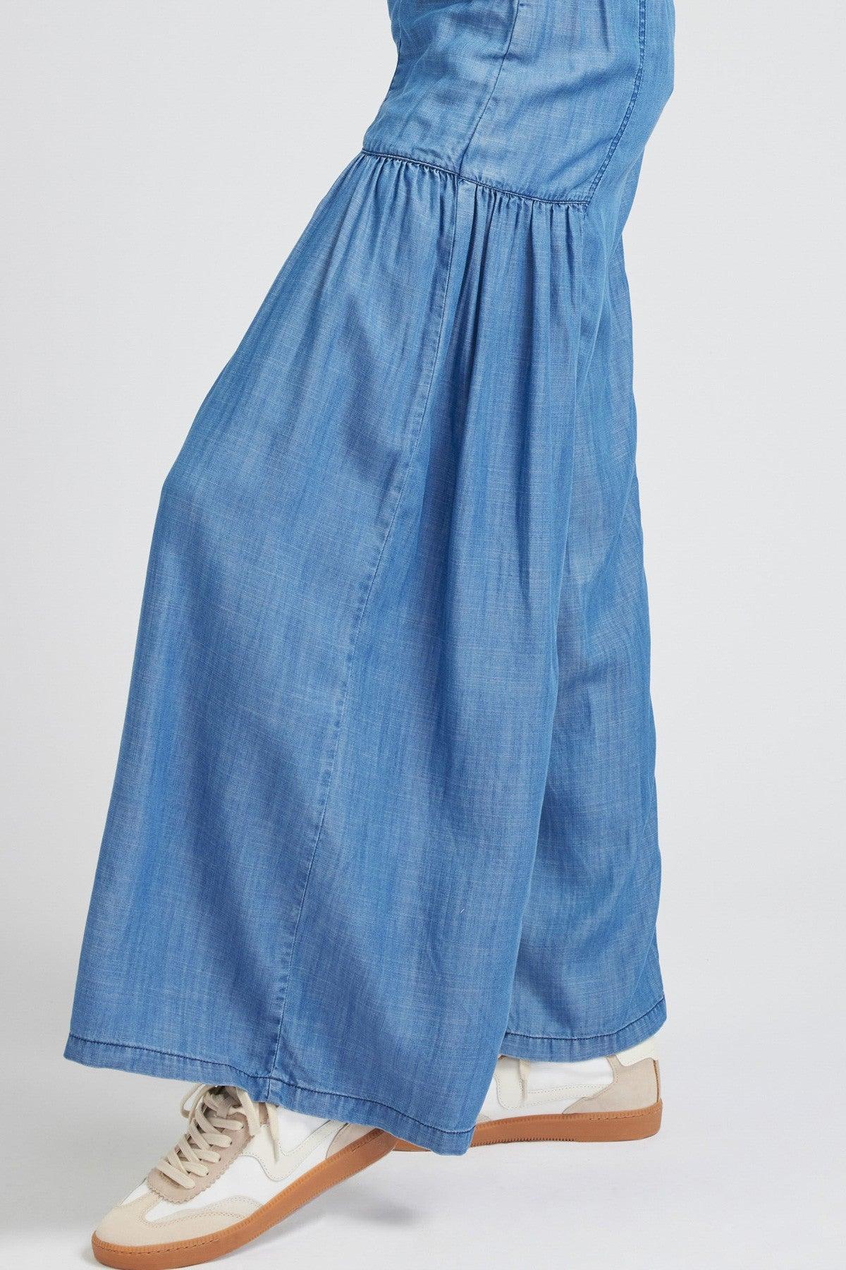 Chambray Wide Leg Pants Product Image