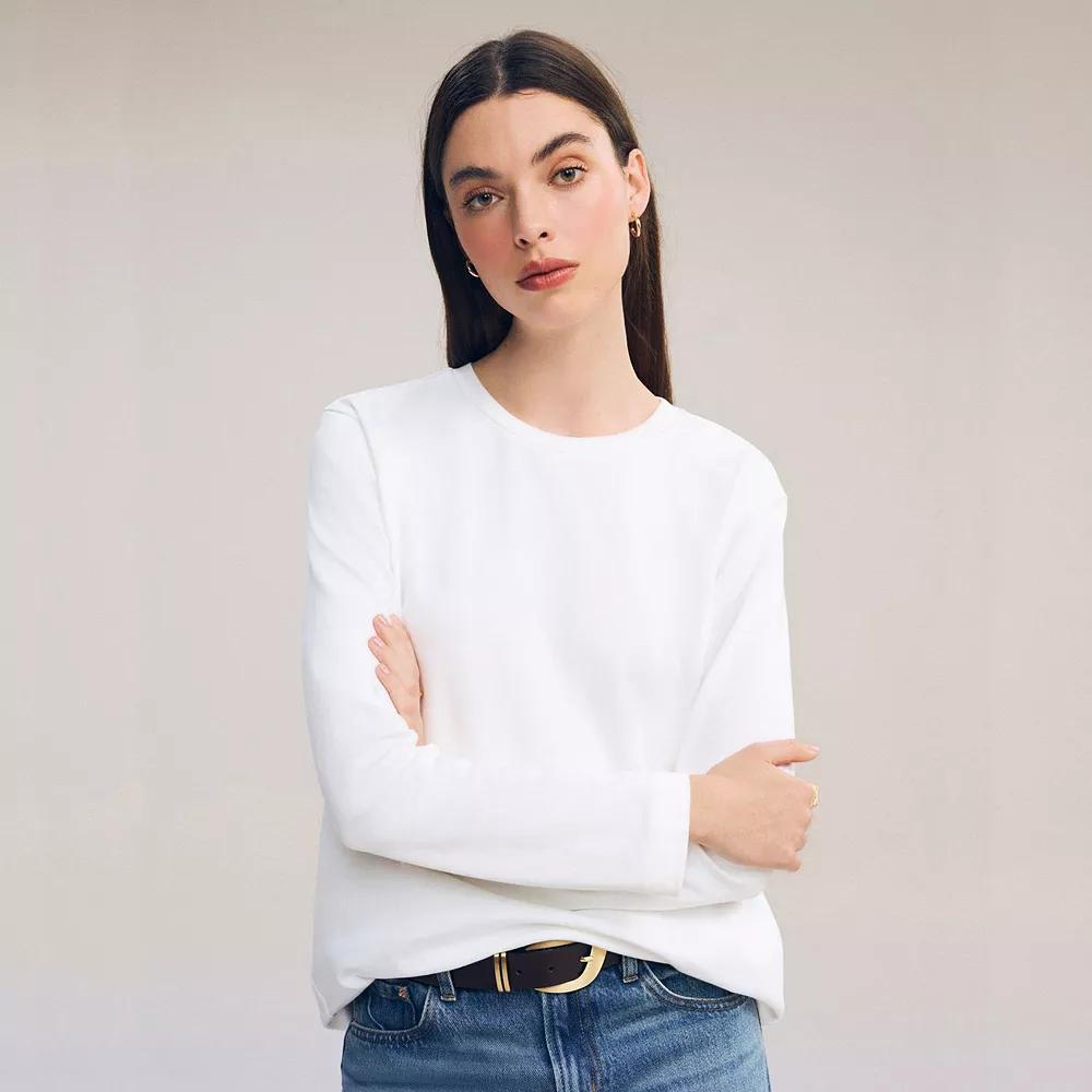 Women's NEXT Heavyweight Long Sleeve Tee, Size: 20, White Product Image