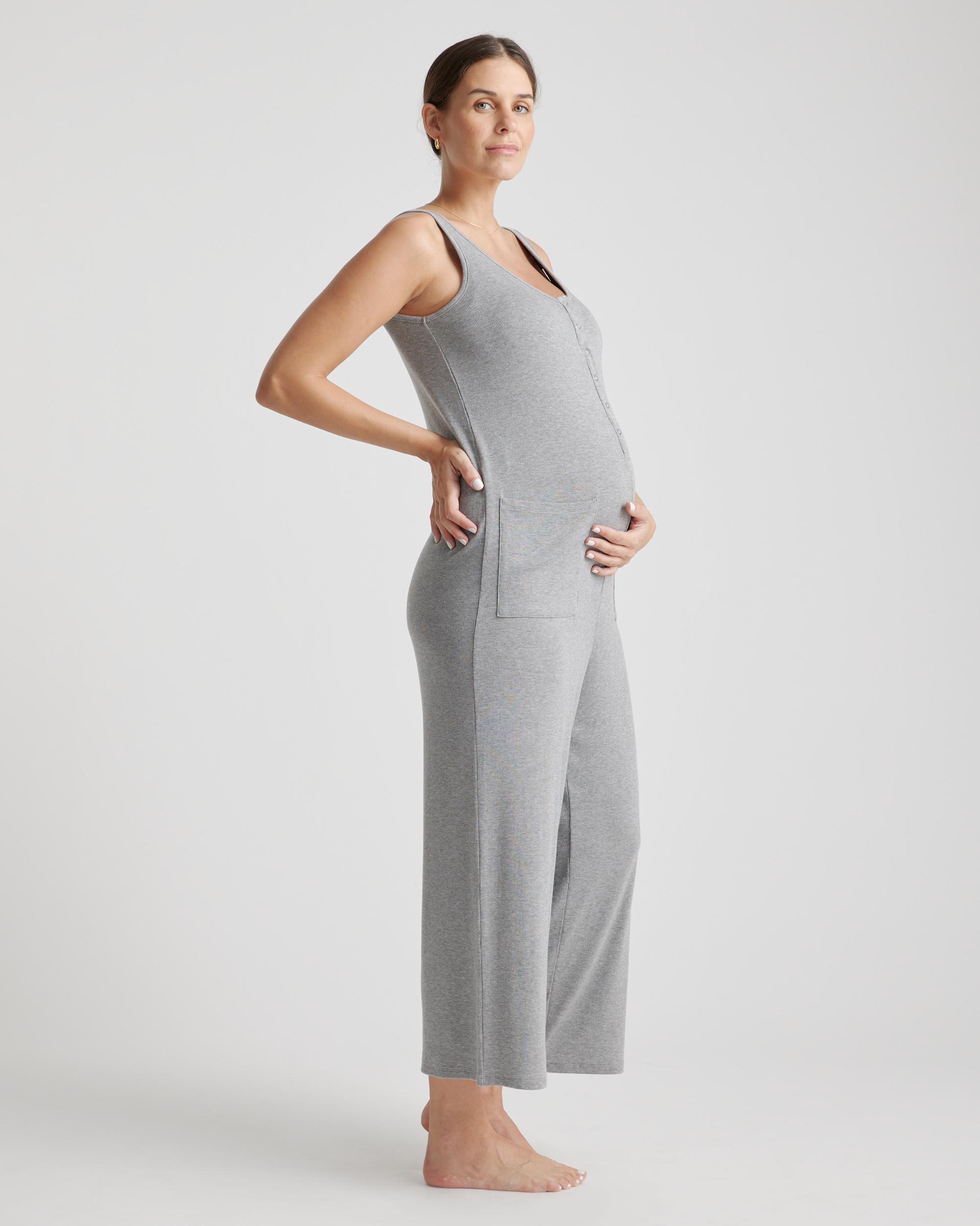 Quince | Women's Tencel Rib Maternity & Nursing Jumpsuit Product Image