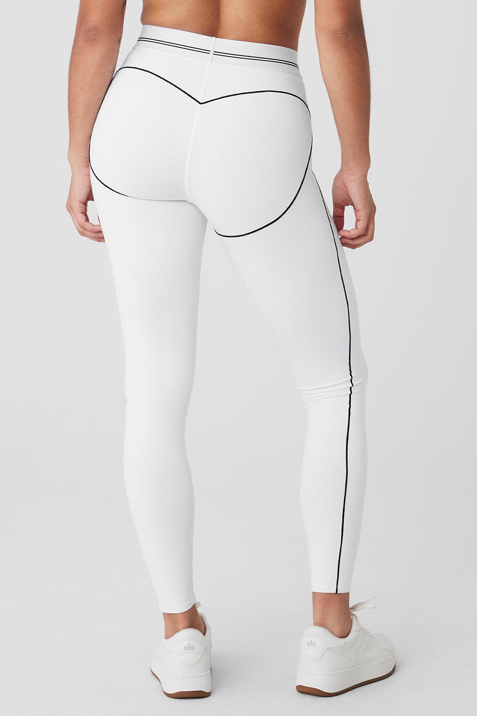 Airbrush High-Waist Heart Throb Legging - White/Black Product Image