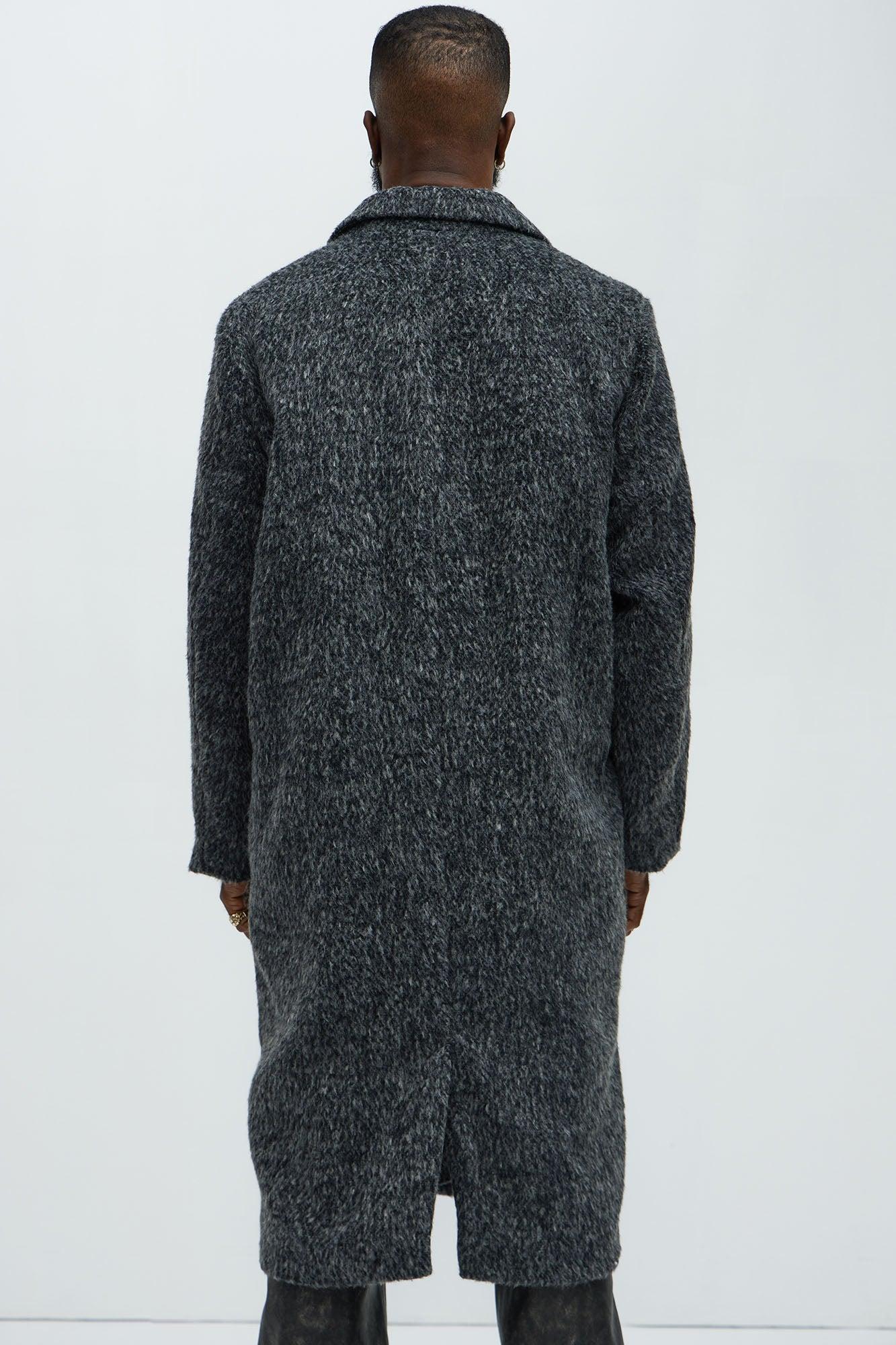 Been A Year Mohair Relaxed Long Coat - Black Product Image