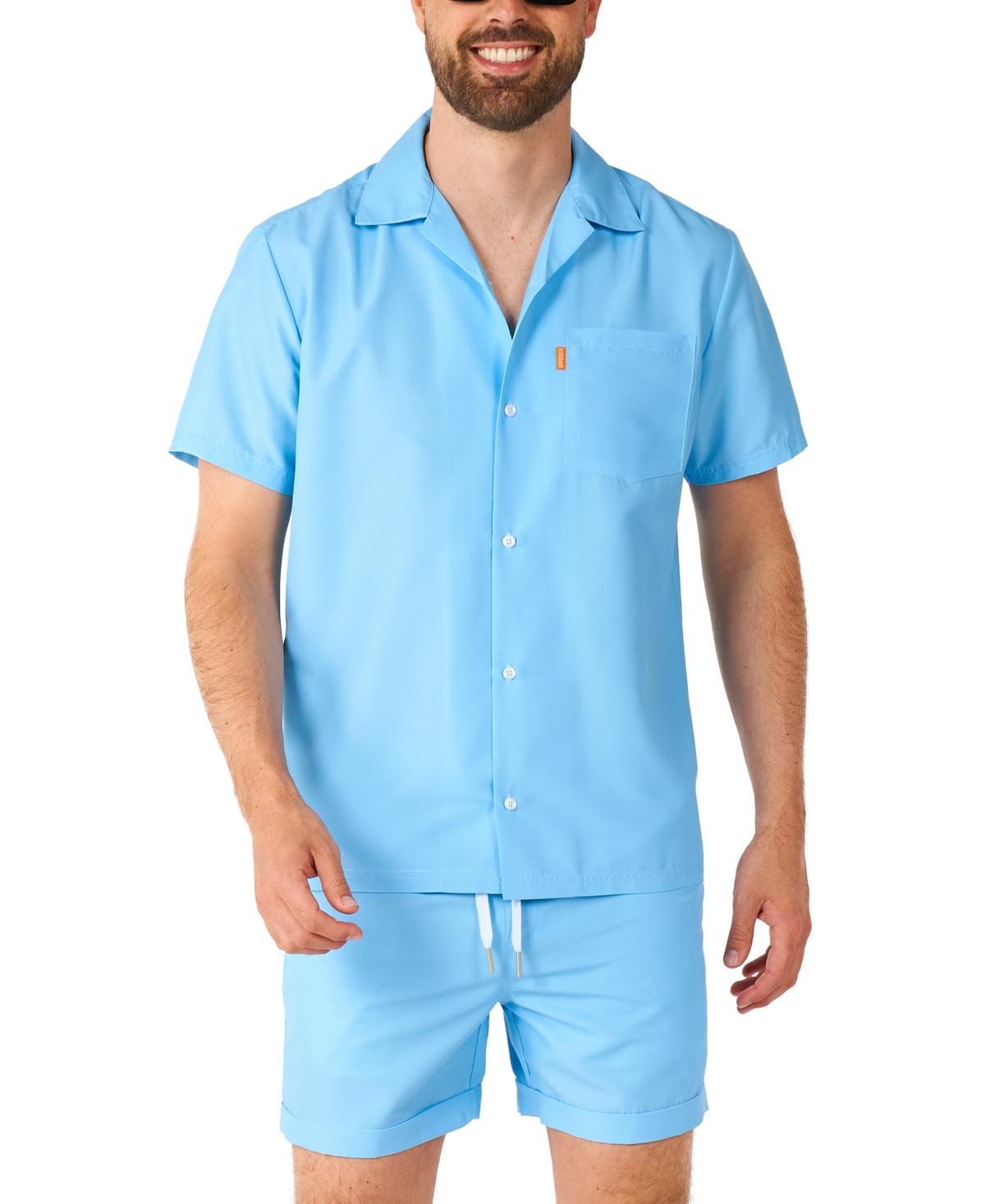Men's OppoSuits Cool Summer Short Sleeve Button Down Shirt & Shorts Set, Boy's, Size: Large, Cool Blue Product Image
