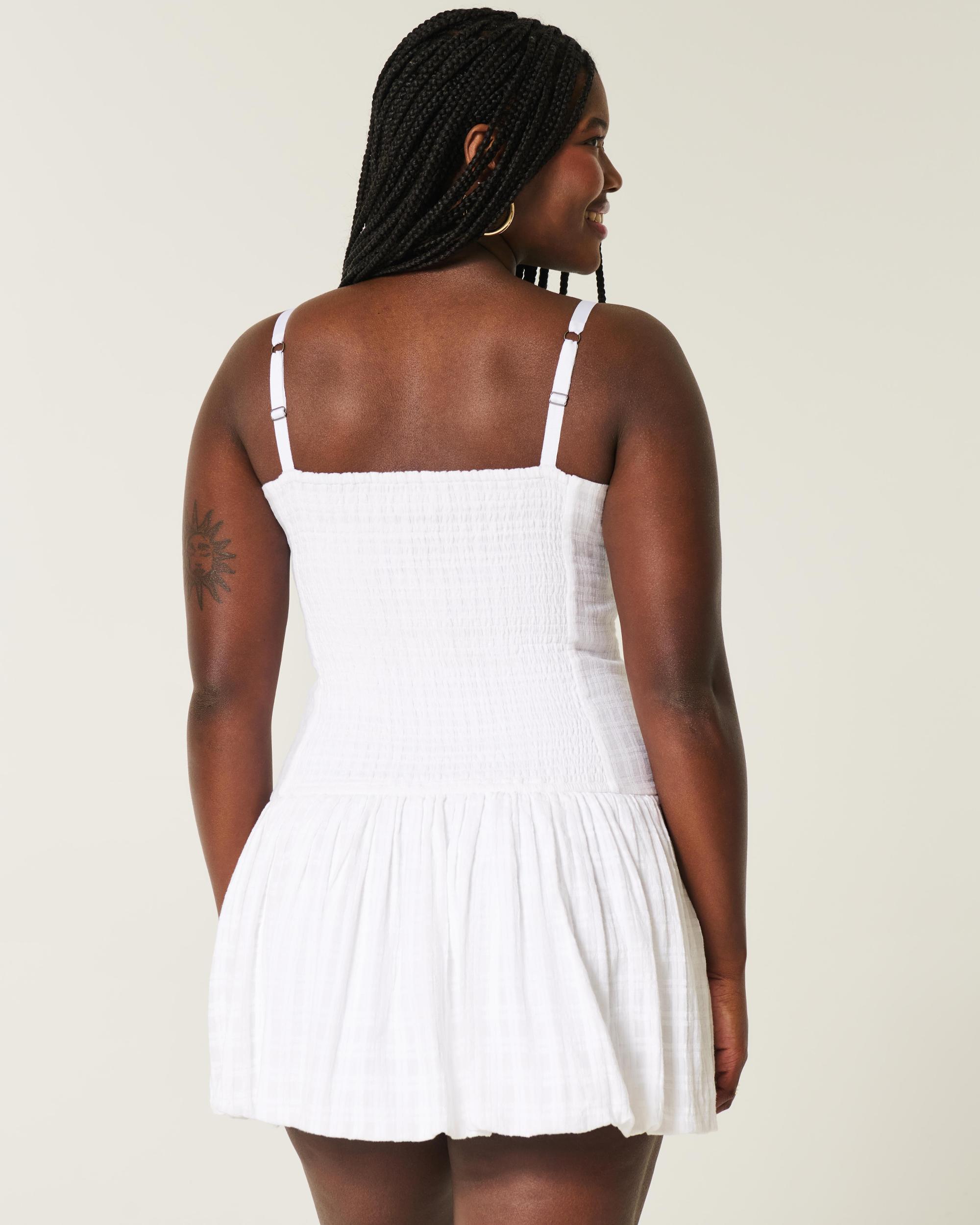 V-Neck Bubble Mini Dress Product Image