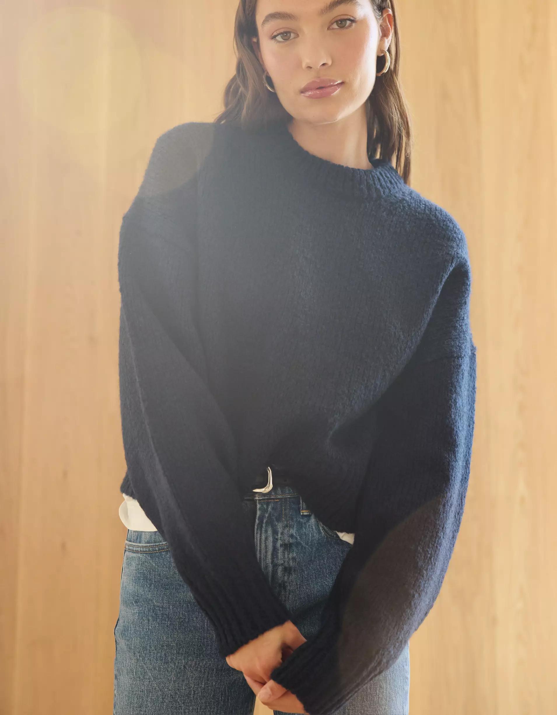 AE77 Premium Cocoon Crew Neck Sweater Product Image