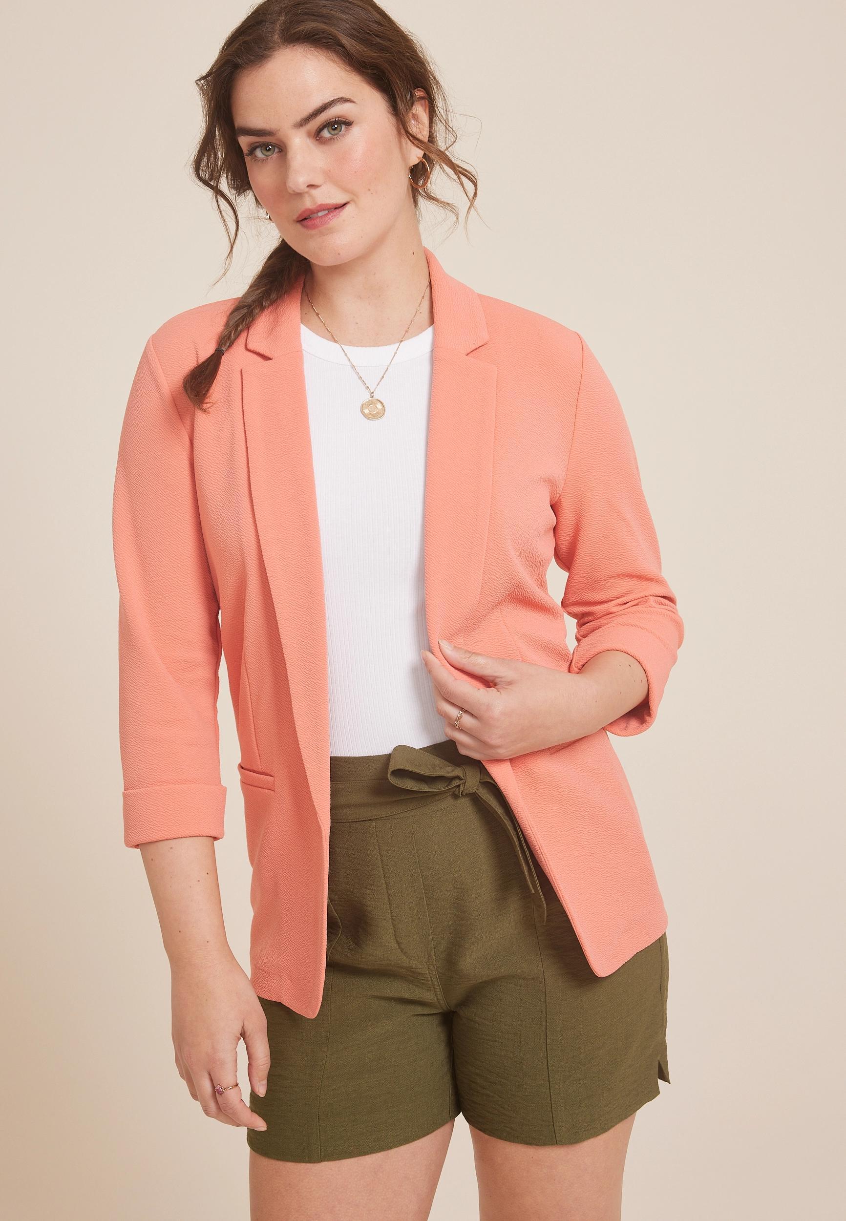 Maurices Womens Blazer Versa Open Front Blue Size X Large Product Image