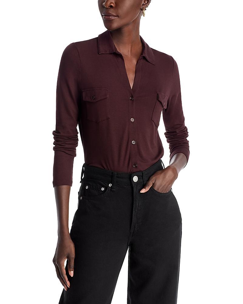 Majestic Filatures Point Collar Button Front Shirt Product Image