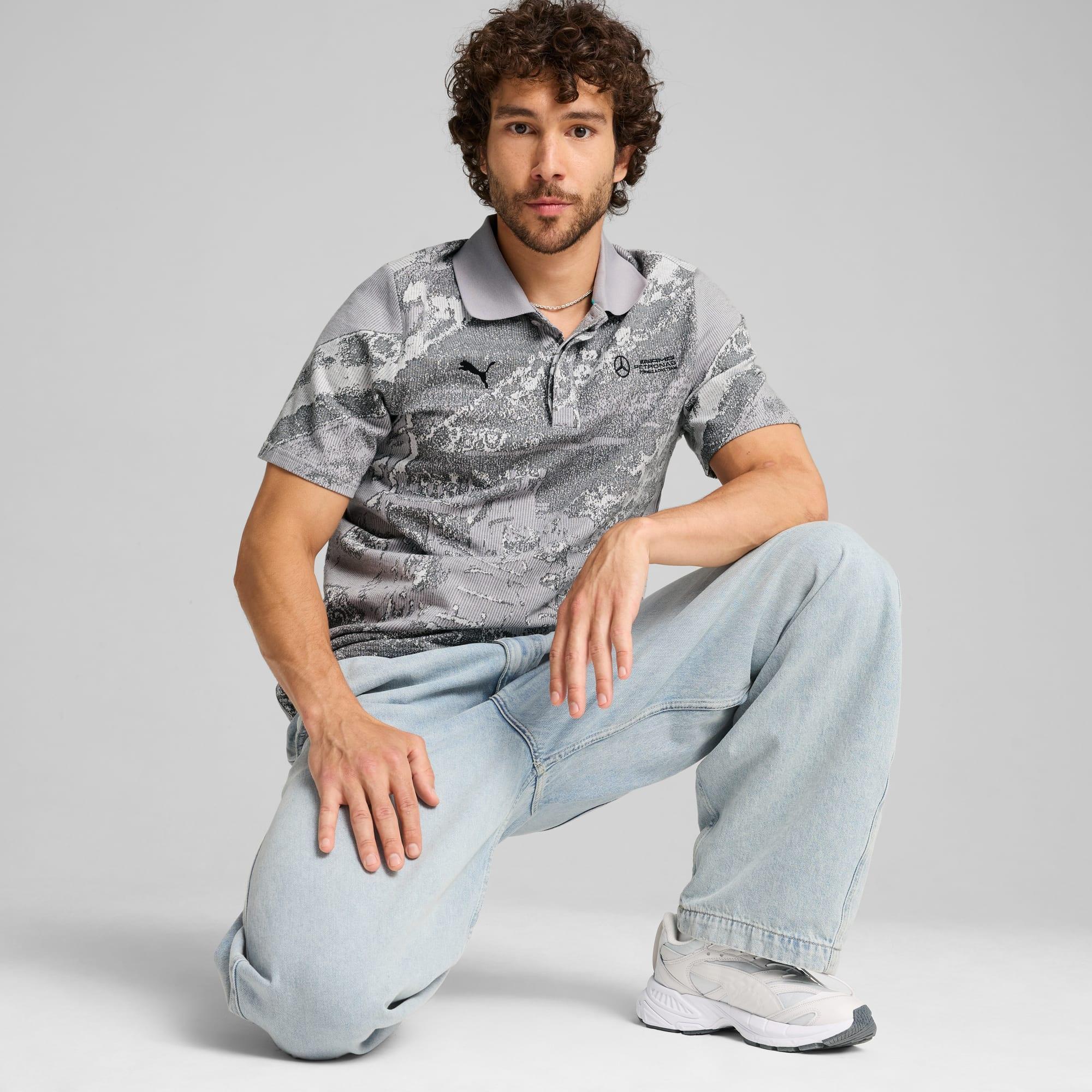 Mercedes-AMG Petronas F1® Men's Jacquard Polo Product Image