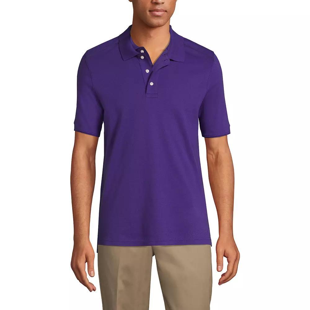 Men's Lands' End Short Sleeve Interlock Polo Shirt, Size: Large, Orange Spice Product Image