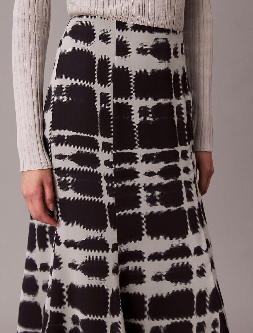Printed Flared Midi Skirt Product Image