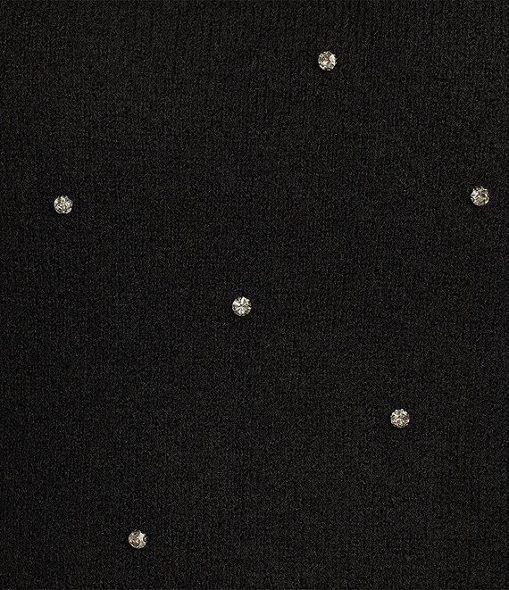 C&V Chelsea & Violet Round Neck Long Sleeve Scattered Rhinestones Sweater Product Image