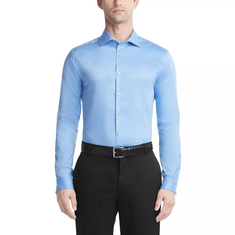 Men's Van Heusen Slim-Fit Ultra Wrinkle Free Dress Shirt, Size: Medium-34/35, Blue Frost Product Image
