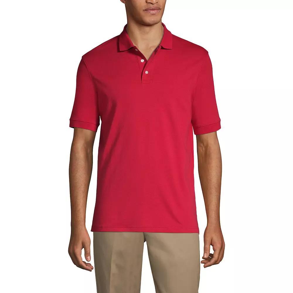 Men's Lands' End Short Sleeve Interlock Polo Shirt, Size: Small, White Product Image