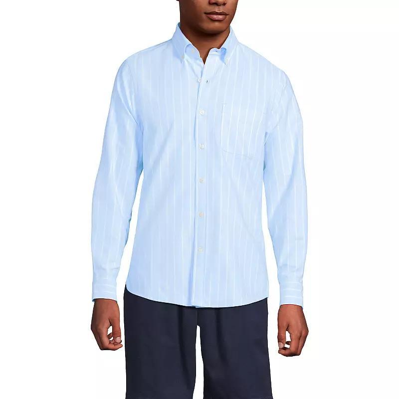 Mens Lands End Button-Down Sail Rigger Oxford Button-Down Shirt Green Product Image