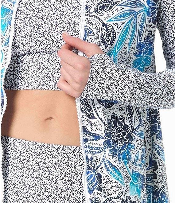 Beach House Samoan Floral Mary Long Sleeve Front Zip Rashguard Swim Cover-Up Product Image