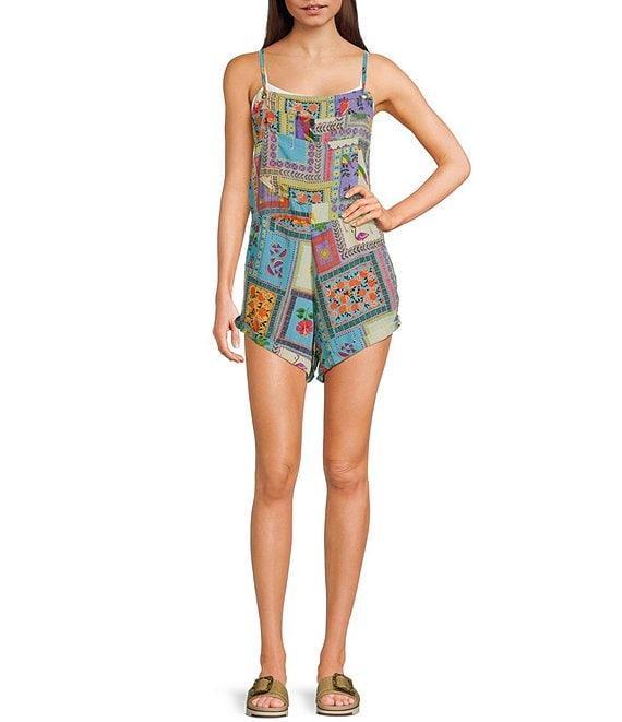 Angie Patchwork Print Romper Product Image