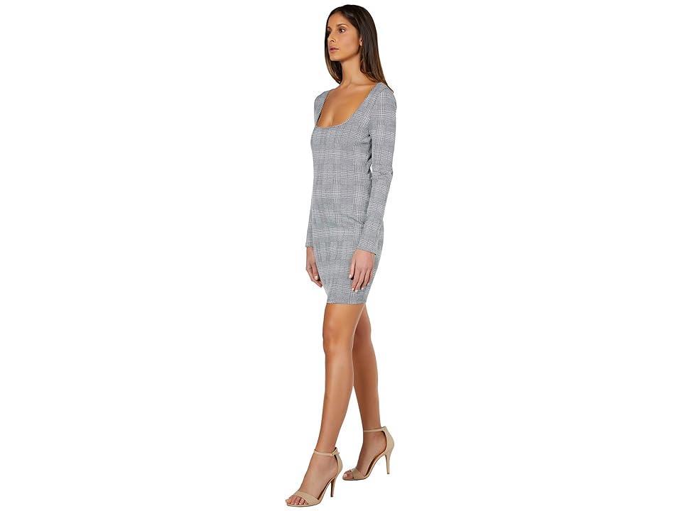 Bebe Square Neck Jacquard Dress White) Women's Dress Product Image